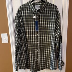 Saddlebred Men's Dark Green Plaid Button Down Shirt